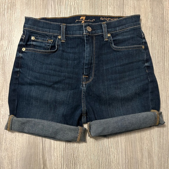 Seven 7 for all Mankind Denim Shorts Raw Hem or Cuffed cutoff from jeans Size 29 - Picture 1 of 12